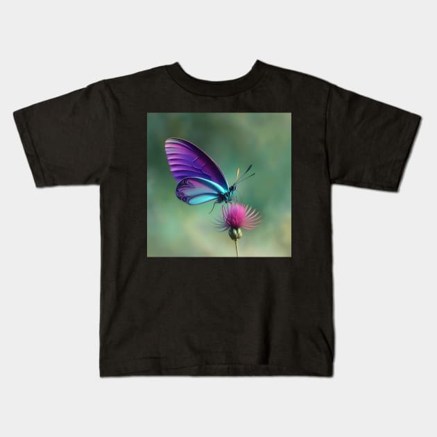 A pretty Butterfly sitting on a flower Kids T-Shirt by J7Simpson
